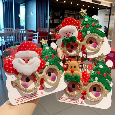 China 2021 Eco-friendly Cartoon Christmas AC-008 Glasses Frame Student Female Funny Party Christmas Gift Elks Decorative Props for sale