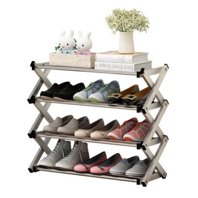 China Easy Assemble Modern Folding Metal Display Storage Shoe Rack Hot Selling Collapsible Rack For Cheap Sale for sale