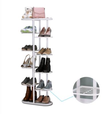 China Space Saver Design New 3 - 7 Layers Metal Shoe Display Multi Rack Black And White Shoe Rack for sale