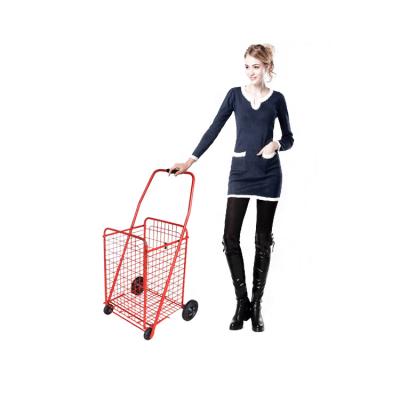 China High Capacity 4 Wheel Antirust Popular Red Wheeled Corrosion Protection Shopping Trolley for sale