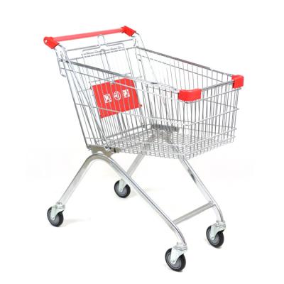 China Rustproof Corrosion Protection 180 L European Shopping Trolley Herringbone Style Metal Hand Trolley With Different Size Hospitality Custom for sale