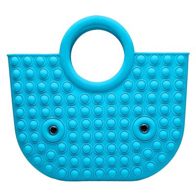 China Hot Selling Daily Size Silicone Push Bubble Handbag Lady Outdoor Large Capacity Silicone Bustle Purse Toy Bag Daily for sale