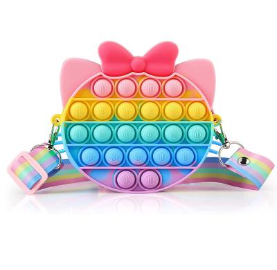 China Lovely Silicone Daily Push Bubble Bags Stir Purse Stress Reliever Purse For Girls Gift for sale