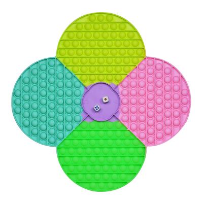 China Water Proof Silicone Chess Board Big Size Flower Shaped Toy Pop Chess Board Game Pop Rainbow Busty Person Snap Toy for sale