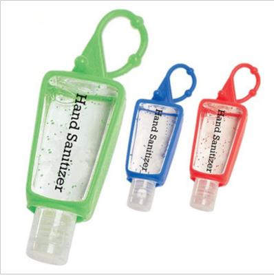 China Sustainable Plastic Hand Sanitizer Bottle With Silicon Holder Empty PET Hand Sanitizer Bottle for sale