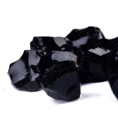 China China Crystal Top Quality Natural Black Obsidian Real Rough Healing Stones Rock Natural Decor Stone for sale