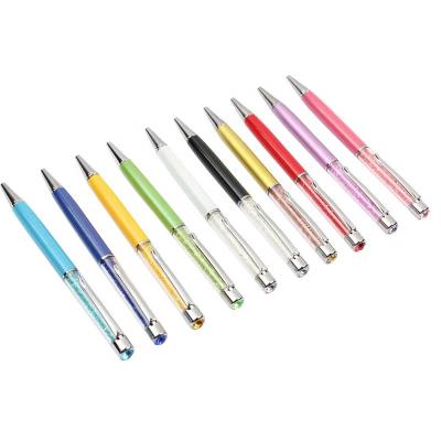 China Crystal Infused Office Supplies custom parque protect gemstone Crystal Pens with stylus pens with crystal chips for sale