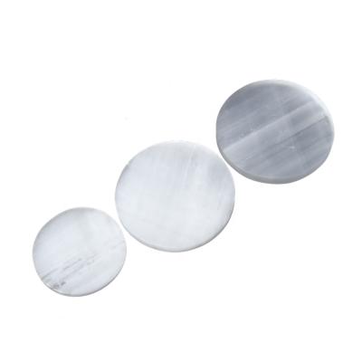 China China Wholesale Different Pattern Selenite Carved Crystal Circle Charging Plate for sale