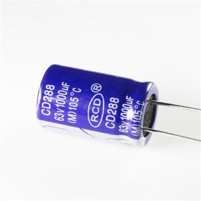 China Standard Original Through Hole 63v 1000uf Cd288 Aluminum Electrolytic Capacitor for sale