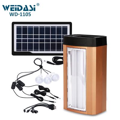 China Small home camper solar lighting system with one solar panel and three bulb for house electricity for sale