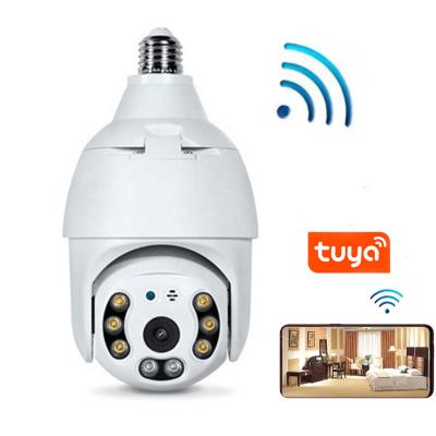 China Amazone NIGHT VISION mini small hit wifi Tuya Smart E27 bulb camera 1080P HD motion detection lamp cam work with Alexa and Google for sale