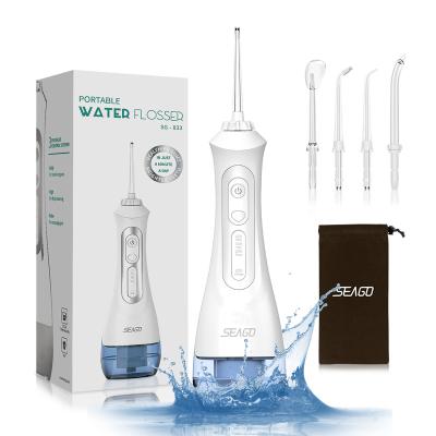 China Dental Irrigator Hotel Seago SG-833 Portable Water Flosser Cordless Oral Cleaner With Massage Function CE Certificate for sale