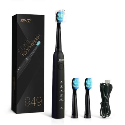 China Dupont Nylon 610/612 SG949 Smart Whitening Cleaner 5 Rechargeable Sonic Electric Toothbrush Heads With Dupont Mode Selection for sale