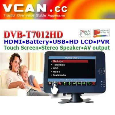 China DVB-T7012HD 7 inch Portable handheld HD DVB-T dvb-t TV receive box for sale