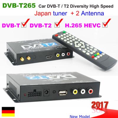 China DVB-T265 Germany DVB-T2 DVB-T H.265 HEVC car tv receiver box for Auto Mobile High Speed from China 2 Tuner 2 Antenna for sale