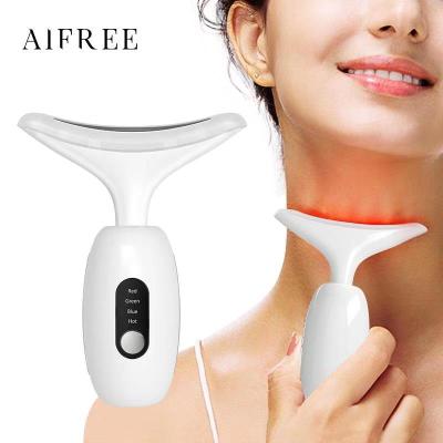 China Wrinkle Remover 2021 AIFREE Home Use Beauty Device Rechargeable Skin Care LED Photon Anti Aging Facial Massage Device Neck Wrinkle Removal for sale