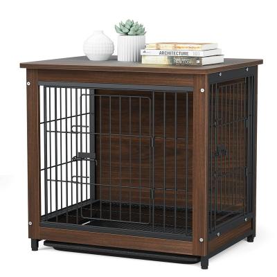 China Sustainable Small Dog Cage Wooden Dog Pet Crate Furniture for sale