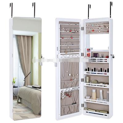 China Modern Living Room Furniture Full Mirror Jewelry Accessories Cabinet Storage Cabinet Wall Hanging Jewelry Storage Wooden Mirror for sale