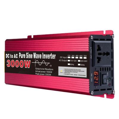 China 1600w/2200w/3000w Pure Sine Inverter Sine Wave DC 12v24V Led Screen Is Suitable For AC 220v Solar Energy Converter for sale