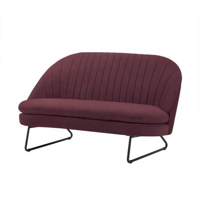 China Other Red Velvet Loveseat Modern Design Sofas Cheap Couches Curve Sofa Living Room Furniture Hotel Velvet Loveseat for sale