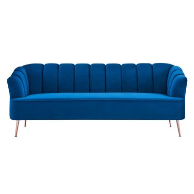 China Modern Design Eco-friendly Home Furniture Soft Polyester Fabric Layers Sofa Metal Frame Loveseats Sofa for sale