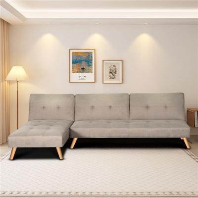 China Sofa Bed Home Furniture Folding Sofa Bed (Other) Adjustable Modern L-shape Living Room Three Seat Fabric Foldable Sofa for sale