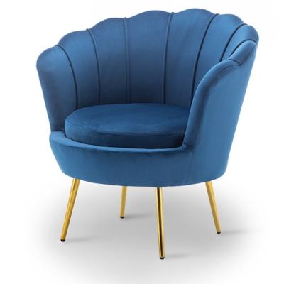 China Modular Modern Luxury Hotel Armchair Velvet Upholstered Small Flower Shape Couch Single Leisure Accent Chair for sale