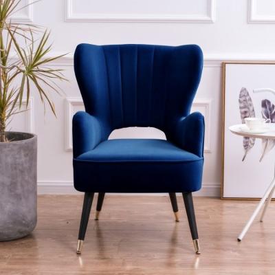 China Nordic Furniture Latest Modular Designs High Back Adorned Single Sofa Chair Velvet Armchair Accent Chair For Hotel Living Room for sale