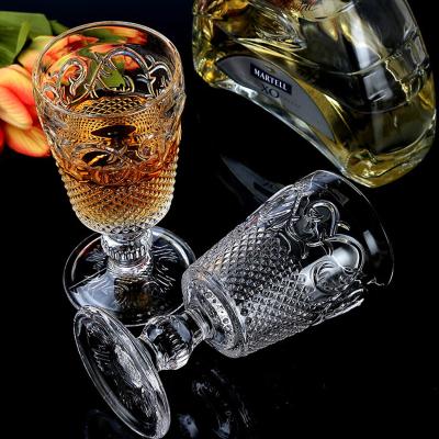 China Wholesale Stocked Creative Glass Diamond Whiskey Red Wine Glass Set Living Room Home Glasses for sale