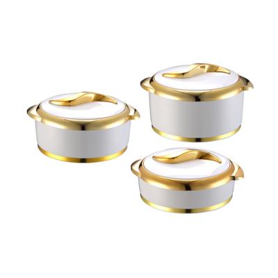 China Deluxe Heat Preservation 3 Pcs Set / Home Use Insulated Hot Pot Food Warmers Stainless Steel Casserole Container for sale