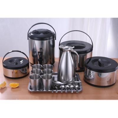 China 19PCS Heat Insulation Heat Insulation Set Double Wall Insulated Hot Food Warmer Container With Large Vacuum Flask Tea & Milk Dispenser Mug Set for sale