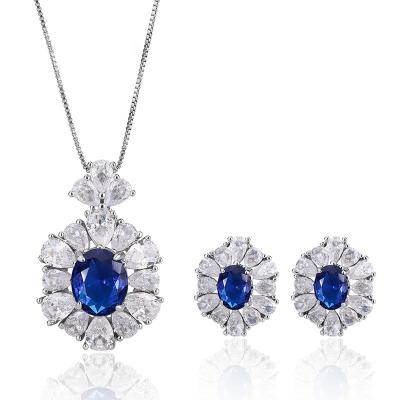 China Environmental Friendly Hypoallergenic Clear Oval Color Stone Christmas Gift Stone Flower Shaped Jewelry Sets for sale