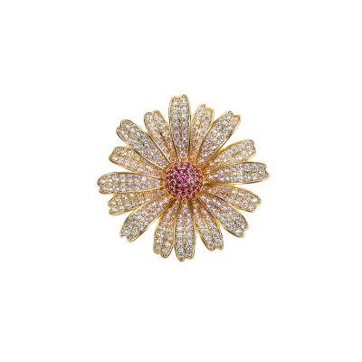 China Large Fashion Customized High Quality Environmentally Friendly Flower Brooch Pin For Women for sale