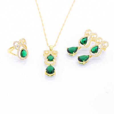 China Fashionable Environmental Friendly Christmas Gifts Color Stone Cartoon Colorful Necklaces Rings Earrings Sets Jewelry for sale