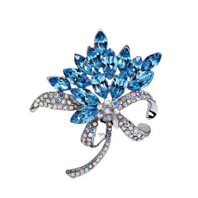 China Wholesale Zircon Brooch Flower Rainbow Vintage Gifts Birthday Brooches Women Luxury High Quality for sale