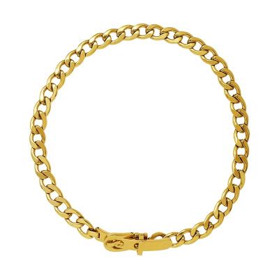 China High Quality Trends Mens Chunky Chain Strap Necklaces Vintage Gold Color Travel Cavity 2021 for sale