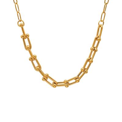 China Environmental Friendly High Quality Gold Plated Chains Choker Layered Stainless Steel Necklace for sale