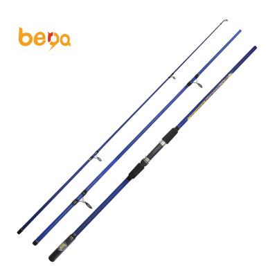 China Blue Color 3.0m-4.5m Carbon 3 Section Carbon Casting Long Rod For Big Fish Sea Fishing Surfcasting for sale