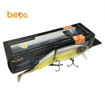 China 20CM/50g Wood Multi Jointed Tough Fishing Lure 3 Section Minnow Bass Fishing Lure Soft Tail Hard Lure for sale