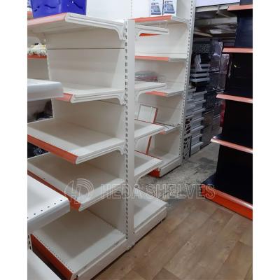 China Latest Customized Single Sided Deli Food Stationary Display Stand With Shelf Edging for sale