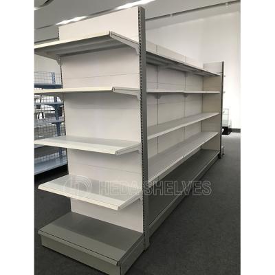 China Single Sided Customized Standard Wooden Pharmacy Chain Store MDF Metal Pharmacy Shelves With Light for sale