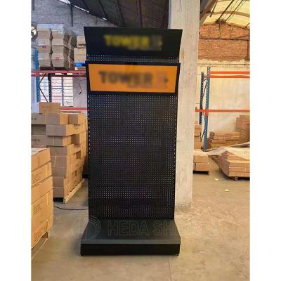 China H Shape Customized Heavy Duty Hardware / Machine Tool Shop Floor Metal Pegboard Display Stand for sale