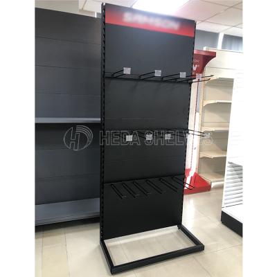 China Custom Modern H Shape Shop Display Stand Fashion Metal Flooring Machine Tools Pegboard Display Rack for sale