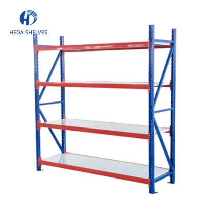 China Corrosion Protection Metal Light Duty Steel Rivet Boltless Warehouse Storage Shelving Rack for sale