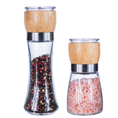 China Factory direct 2021 viable logo customized sales salt and pepper grinder wood ceramic core pepper mill for sale