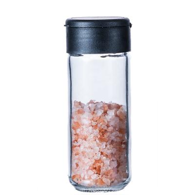 China Viable Salt Pepper Supplier 100ml Bottle Spice Glass Seasoning Bottle With Flip Cap For Kitchen Spices for sale