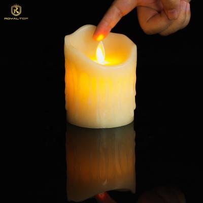 China Flameless, Warm Reusable LED Battery Operated Flameless, Candle Lamp with Real Wax Shell for sale