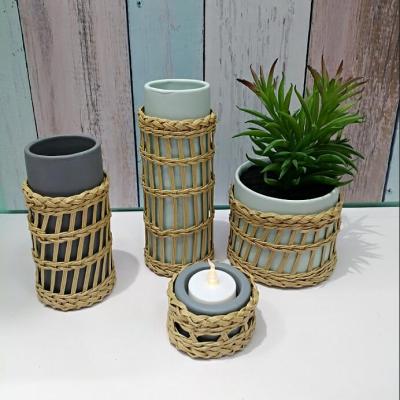 China Nordic Modern Cylinder Vase Ceramic Floral Vases For Home Decor Table for sale