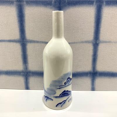 China Modern Ceramic Home Decoration Hand-painting White Vase Flower Vase Home Decoration Craft Art Ceramic Gift for sale