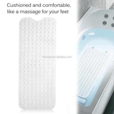 China 40*100cm Bathroom Bath Mats With Suction Cups Superior Anti-Bacterial Non-Slip Handle Large Bathtub Viable Non-Slip Floor Mats for sale